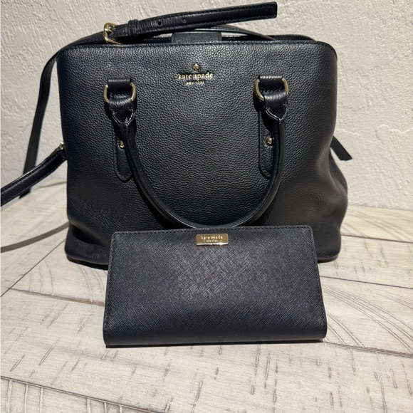 kate spade Handbags - Kate Spade Black Satchel and Wallet Set